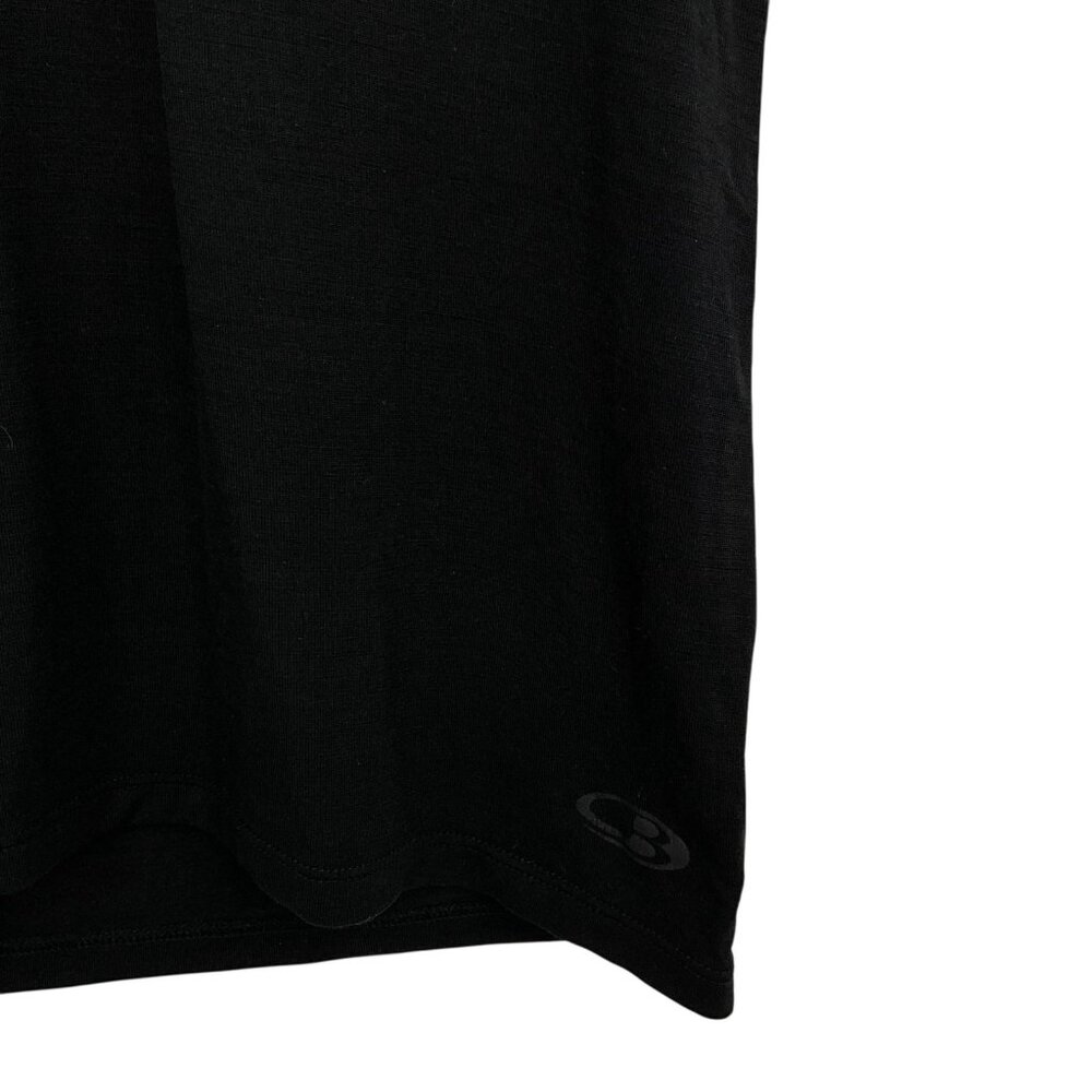 Icebreaker Merino Anatomica Short Sleeve V Neck T Shirt Heather Black Size Small - Picture 3 of 6